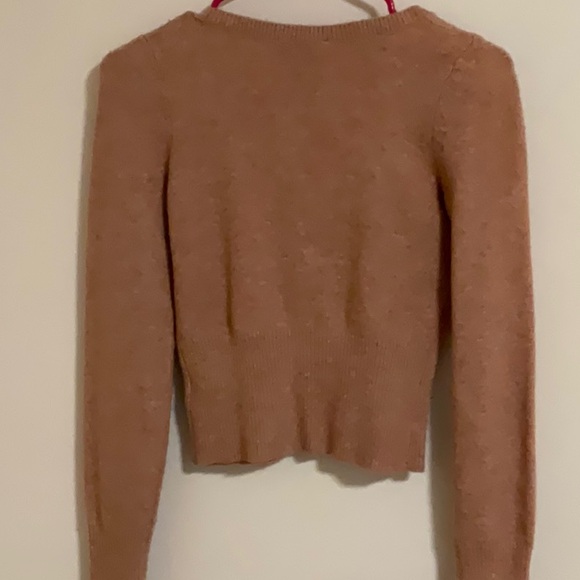 EXPRESS Blush Heather pink crop sweater cardigan button front top size XS - Picture 9 of 13